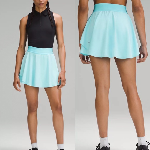 LAST ONE! NWT Lululemon Court Rival High-Rise HR Skirt Long in Cyan Blue - Picture 1 of 7